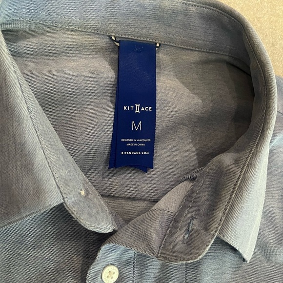 ❤️2/$50❤️[M]Kit and Ace Light Blue Stretchy Casual Button-Down Shirt - Picture 4 of 7